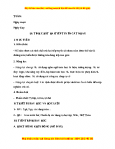 Giáo án Tính chất hai tiếp tuyến cắt nhau Toán 9 Học kì 1