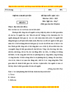Đề thi giữa học kì 2 Ngữ Văn 7 Chân trời sáng tạo (Đề 8)