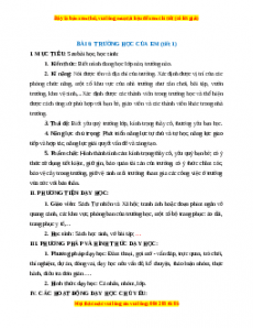 Giáo án TNXH 1 Chân trời sáng tạo Trường học của em