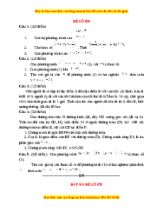 Đề thi Toán 9 học kì 2 năm 2022 - 2023 - Đề 58