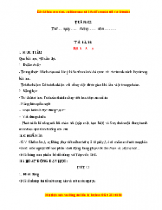 Giáo án Tuần 2 Tiếng việt lớp 1 Kết nối tri thức