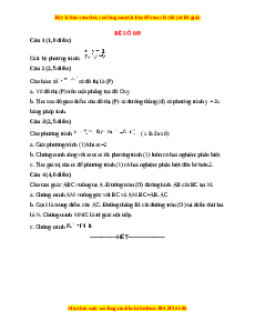 Đề thi Toán 9 học kì 2 năm 2022 - 2023 - Đề 39
