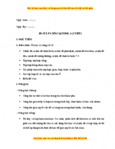 Giáo án Bài tập cuối chương 1 Toán 10 Kết nối tri thức