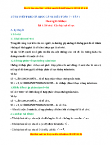 Lý thuyết Toán 7 Cánh diều Chương 2: Số thực