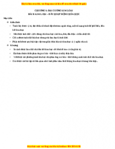 Chuyên đề luyện thi Hóa học 12 năm 2023 cực hay - Phần 5: Đại Cương Về Kim Loại