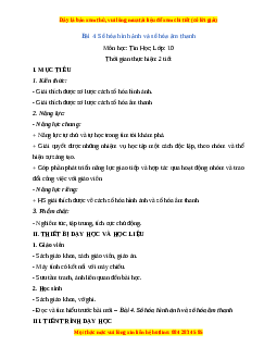 Giáo án Tin học 10 Bài 4 (Cánh diều): Số hóa hình ảnh và số hóa âm thanh