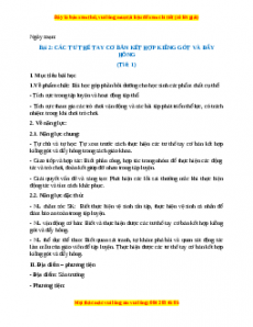 Giáo án Bài 2: Các tư thế tay cơ bản kết hợp kiễng gót và đẩy hông Giáo dục thể chất lớp 1 Chân trời sáng tạo