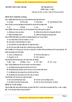 Đề thi học kì 1 Vật lí 9 năm 2023 trường THCS Châu Thành
