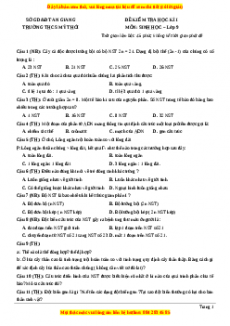 Đề thi học kì 1 Sinh học 9 năm 2023 trường THCS Mỹ Thới - An Giang