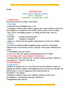 Giáo án Unit 5: Ambition Tiếng Anh 10 Friends global