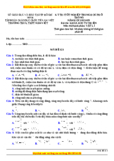 Đề thi thử Vật lí trường Nam Việt - HCM năm 2023
