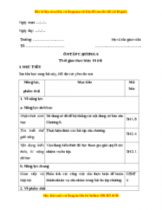 Giáo án Sinh học 10 Ôn tập chương 6 (Chân trời sáng tạo)