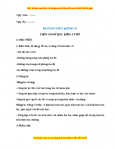 Giáo án Bài Tập Cuối Chương 9 Toán 10 Chân trời sáng tạo