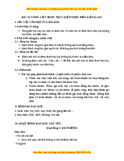 Giáo án Bài 15: Công việc được thực hiện theo điều kiện Tin học 3 Kết nối tri thức