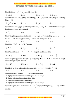 Đề thi thử THPT Quốc Gia môn Toán có đáp án (đề 14 ) - thầy Nguyễn Phụ Hoàng Lân