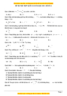Đề thi thử THPT Quốc Gia môn Toán có đáp án (đề 14 ) - thầy Nguyễn Phụ Hoàng Lân