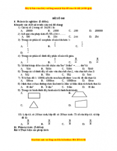 Đề thi Toán lớp 4 cuối kì 2 (Đề 40)