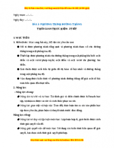 Giáo án Phương trình đường thẳng Toán 10 Cánh diều