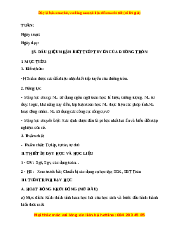 Giáo án Dấu hiệu nhận biết tiếp tuyến của đường tròn Toán 9 Học kì 1