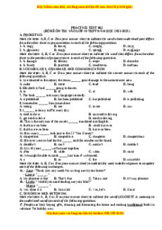 Đề luyện thi vào 10 môn Tiếng anh năm 2023 có đáp án (Đề 62)
