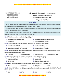 Đề thi thử Sinh học Sở Bắc Giang lần 1 năm 2023
