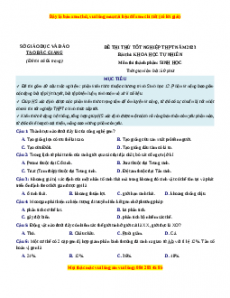 Đề thi thử Sinh học Sở Bắc Giang lần 1 năm 2023