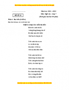 Đề thi cuối kì 1 Ngữ Văn lớp 7 Cánh diều có đáp án (Đề 10)