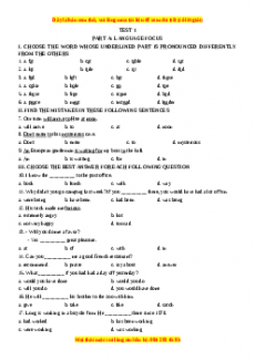 Bộ đề bồi dưỡng học sinh giỏi tiếng Anh toàn diện lớp 6 - Giáo viên Linh Đan