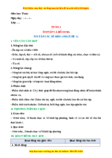 Giáo án Ôn tập các số đếm 1 000 Toán 3 Chân trời sáng tạo