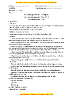 Giáo án Toán 12 học kì II Giải tích Bài: Ôn tập chương 4