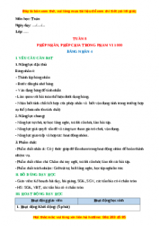 Giáo án Bảng nhân 4 Toán 3 Chân trời sáng tạo