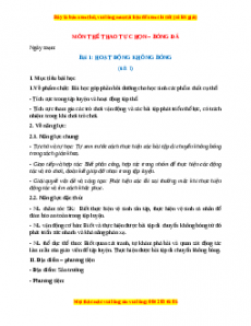 Giáo án Bài 1: Hoạt động không bóng Giáo dục thể chất lớp 1 Chân trời sáng tạo