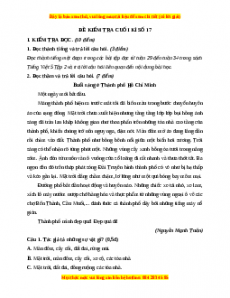 Đề thi cuối kì 2 Tiếng Việt lớp 5 năm 2023 (Đề 17)