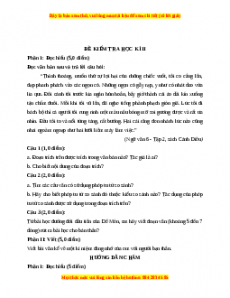 Đề thi học kì 2 Ngữ văn 6 Cánh diều (Đề 6)