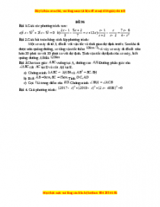 Đề thi giữa kì 2 Toán 8 năm 2023 - Đề 96