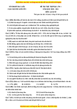 Bộ 35 Đề thi thử Lịch Sử THPT Quốc gia năm 2021 chọn lọc từ các trường