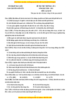 Bộ 35 Đề thi thử Lịch Sử THPT Quốc gia năm 2021 chọn lọc từ các trường