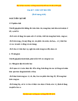Giáo án Con vật em yêu Mĩ thuật 1 Chân trời sáng tạo