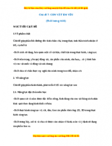 Giáo án Con vật em yêu Mĩ thuật 1 Chân trời sáng tạo