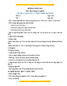 Giáo án HĐTN 3 Tuần 21 Chân trời sáng tạo: Chăm sóc và phát triển bản thân