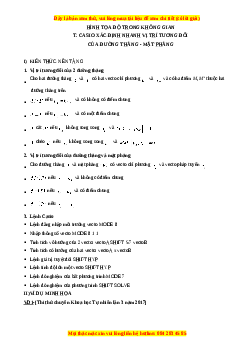 Thủ thuật Casio giải nhanh trắc nghiệm Toán 12 - Vương Thanh Bình