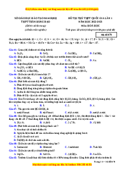 Đề thi thử Hóa Học trường Trần Hưng Đạo lần 1 năm 2023