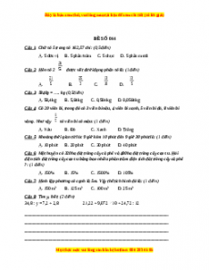 Bộ đề thi Toán 5 học kì 2 năm 2022 - 2023 - Đề 44