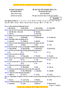 Đề thi thử Hóa học Sở Thanh Hóa lần 1 năm 2023