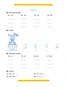 Bài tập cuối tuần Toán lớp 1 Tuần 29 Cánh diều (có lời giải)