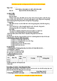 Giáo án Hóa 12 học kì I Tiết 19: Đại cương về Polime