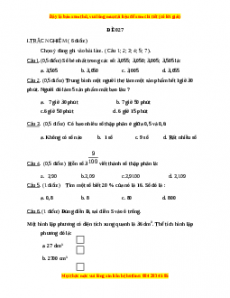 Bộ đề thi Toán 5 học kì 2 năm 2022 - 2023 - Đề 27