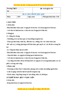 Giáo án Hóa học 7 Kết nối tri thức Bài 3: Nguyên tố hóa học