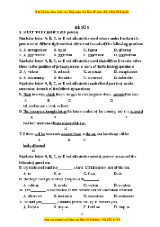 Đề thi trắc nghiệm Tiếng anh 10 năm 2022 - 2023 (Đề 8)