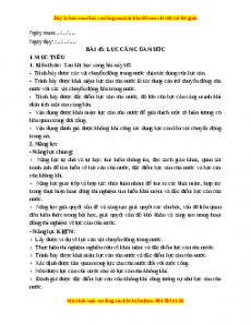 Giáo án Bài 45 KHTN 6 Kết nối tri thức (2024): Lực cản của nước